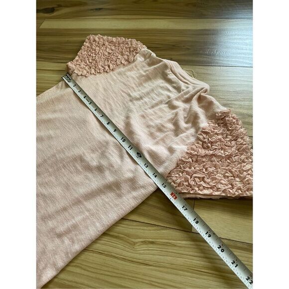 Twelve by twelve  Los Angles Pink Ruffle Lace Sleeves Buttons down Women’s Top - Picture 9 of 9
